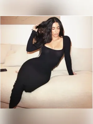 SKIMS Soft Lounge Long Sleeve Ribbed Maxi Dress Black‎ Onyx thumbnail 11