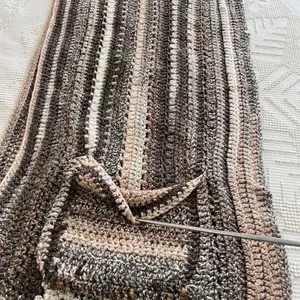 Chunky Knit Shawl with Oversized Pockets Brown thumbnail 7