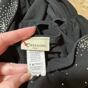 Black Backless Embellished Tank Top thumbnail 3