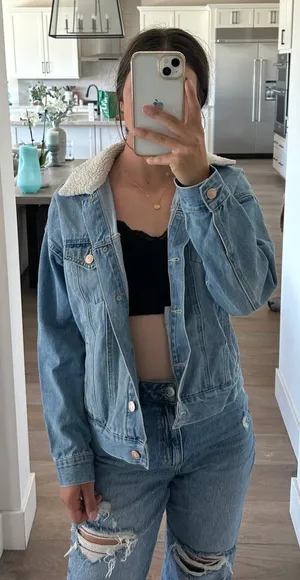 Forever 21 Sherpa Lined Denim Jacket thumbnail 1