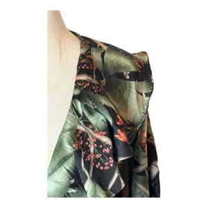 Johanna Ortiz‎ X H&M Dress Women Medium Green Tropical Floral Flounce Mini NWT thumbnail 7