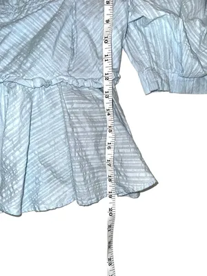 Free People Leave It To Me Baby Blue Puff Sleeve Square Neck Babydoll Top SMALL thumbnail 8