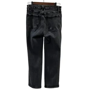 Good American Women's Distressed Black Cropped Jeans Size 10 thumbnail 2