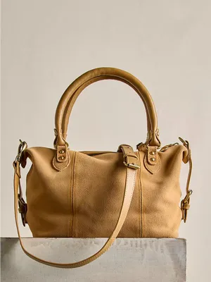 NWT Free People We The Free Suede Baby Emerson Bag Italian Straw thumbnail 3