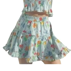 HILL HOUSE 'The Paz Skirt' Space Floral Ruffle Mini Skirt Size M New w/o Tag thumbnail 4