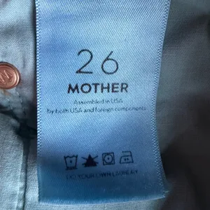 Mother Denim Distressed Straight Leg Jeans Dark Wash Raw Hem Size 26‎ thumbnail 4