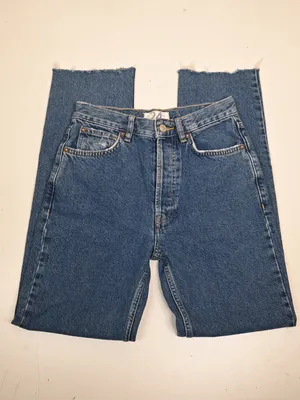 We the Free Women's 24 Distressed Straight Leg Raw Hem Button Fly Jean thumbnail 4