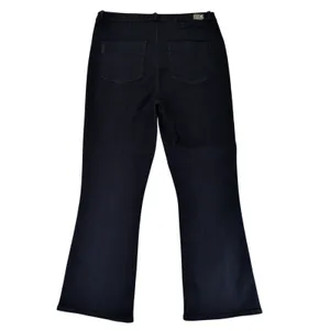 Paige Claudine Thin Denali‎ Flare Jeans Dark Indigo Seamed Trousers Women's 32 thumbnail 2