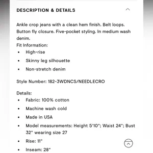RE/DONE Double Needle Crop Jeans - Saf size 25 thumbnail 5