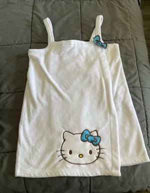 Vintage Y2K 2008 Hello Kitty Sanrio White Sleepwear Robe Sleeveless XL thumbnail 1