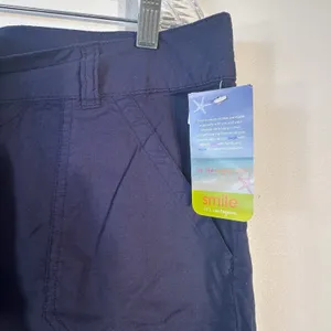 Fresh Produce Journey Capri Pants Navy Blue 100% Cotton Cargo XL NEW thumbnail 4