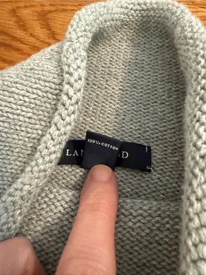 Lands' End Roll Neck Cotton Sweater Grey Size Small thumbnail 3