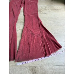 Free People Just Float On Corduroy Flare Jean fray hem wide leg Russet Acorn 26 thumbnail 7
