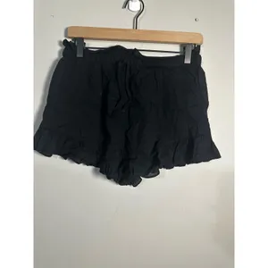 J.Crew Black Cotton‎ Voile Ruffle Beach Shorts XS Elastic Drawstring Summer thumbnail 2