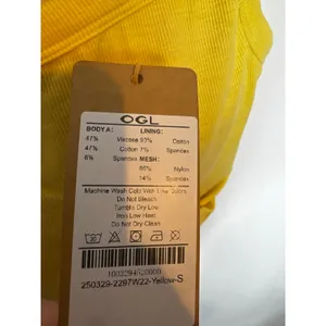NWT OGL Move Butter Yellow Built-in Bra Square Neck Tank Top Women Size Small thumbnail 4
