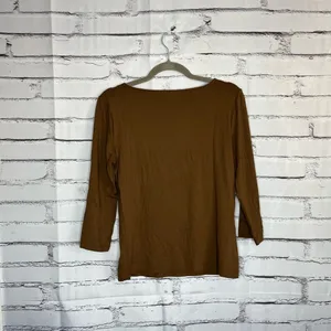 Vintage Lauren Ralph Lauren Brown Longsleeve Top Women’s M Preppy Minimalist Y2K thumbnail 11