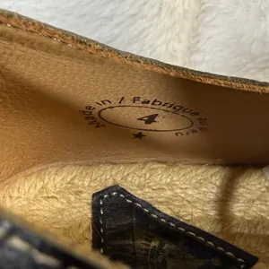 John Fluevog 4 Black Leather Platform‎ Espadrille Oxford Shoes Blue Sole Boho thumbnail 6