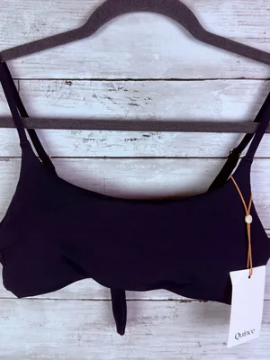 Quince Italian Scoop Neck Bikini Top Deep Navy Size Small thumbnail 4