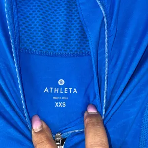 Athleta Candescent 1/2 Zip Pullover‎ Womens XXS Blue Mesh Running Athletic Top thumbnail 3