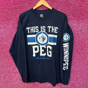 Urban Outfitters Winnipeg Jets This Is The Peg NHL Team Logo Long Sleeve L thumbnail 1
