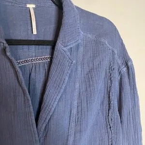 Free People All About the Feels Navy Gauze top thumbnail 4