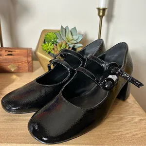 Steve Madden Jazalyn Mary Jane Pump Black Patent‎ Leather Buckle Straps Size 6.5 thumbnail 2