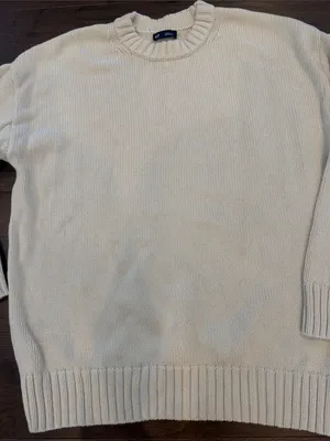 GAP Cream Crewneck Sweater Size Small Tall - C1-3650 thumbnail 4