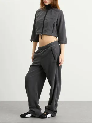 Skims fleece lounge straight leg pants sold out color size small relaxed fit NWT thumbnail 3