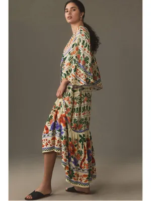 Farm Rio V-Neck Kaftan Maxi Dress Size S NWT thumbnail 5
