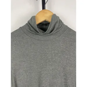 Lauren Ralph Lauren‎ Gunmetal Gray Metallic Short Sleeve Turtleneck Shirt Size M thumbnail 5