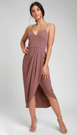NWT Lulus Reinette Mauve Purple Corset Slip Midi Dress Small Cocktail Wedding thumbnail 8