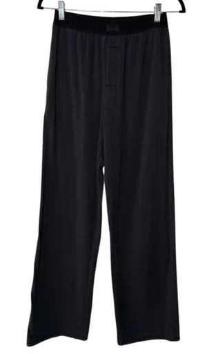 Skims Relaxed Fit Mens Straight Leg Stretch Lounge Pants Sz S Black Jersey thumbnail 1