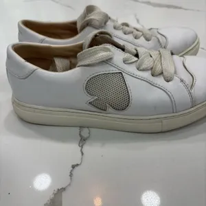 Kate Spade Sneakers Womens Size 6 Fez White Athletic Shoes LOGO New York thumbnail 3