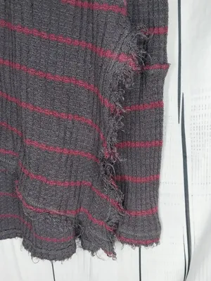 Free People Distressed V-Neck Waffle Knit Grunge Boho Casual Long Sleeve Top thumbnail 2