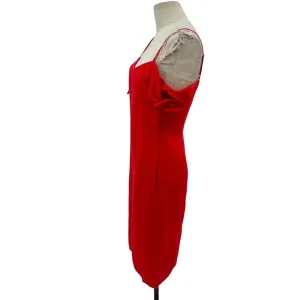 Abercrombie and Fitch Dress Sheath Tie Off the Shoulder Linen‎ Blend Red Size 4 thumbnail 6