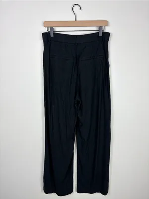 Abercrombie Linen Wide Leg Trousers Pants Black Women’s Size 30 10 Pleated thumbnail 7
