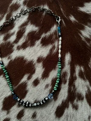 Beaded necklace Rodeo Queen handmade brand new Green thumbnail 4