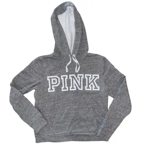 Pink Victoria's Secret Women's Size M Gray Long Sleeve Kangaroo Pocket Hoodie thumbnail 1