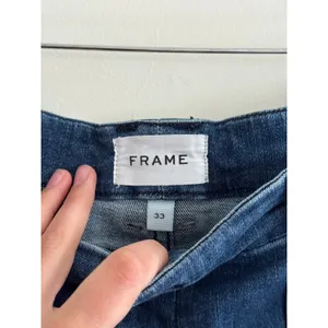 FRAME Le High Flare Trapunto Stitch Jeans in Aurora Size 33 thumbnail 5