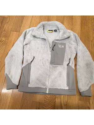 Women’s Small Mountain Hardwear Fleece Jacket Gray Monkey Polartec Full Zip thumbnail 7