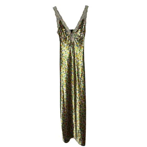 Wild Fable Women's Floral Print Maxi Slip Dress Lace Trim Wedding Guest Size XXS thumbnail 2