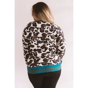 New | Women’s 1x/2x Oddy Boutique Leopard Print Sweater thumbnail 4