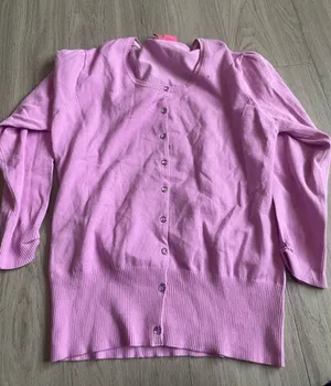 Pink Women's Button-Front Cardigan Sweater thumbnail 1