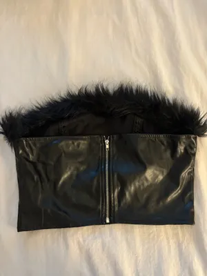 SheIn Black fur top thumbnail 2