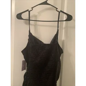 Wild Fable Womens Black Leopard Satin Sleeveless with Ruched Bodycon Dress Sz XL thumbnail 8
