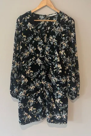 ABERCROMBIE & FITCH Women’s Long Sleeve Floral Mini Dress‎ Size Large Like New thumbnail 1