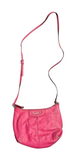 Coach Ashley Fushia Pink Leather Mini Crossbody Purse Handbag Y2K Romantic thumbnail 1
