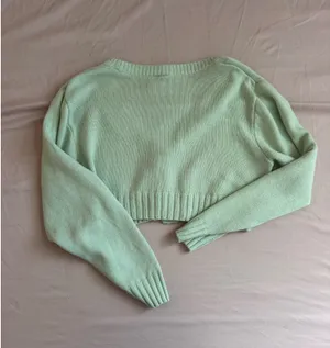 H&M Sweater Cropped Knit Green thumbnail 3
