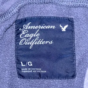 Vintage American Eagle Outfitters Navy Graphic Hoodie‎ L thumbnail 5