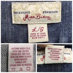 Miss Bisou Destroyed Denim Crop Vest Sz L thumbnail 7